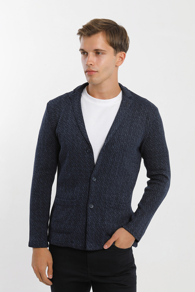 Smc by Semco Buttoned Knitted Pocketed Printed Men's Cardigan