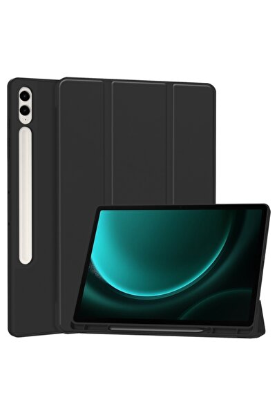 SKYDDAR INNOVATION Husă pentru tabletă Samsung Galaxy Tab S9 FE Plus, suport pentru creion, pliere flexibilă, set de autocolante, neagră