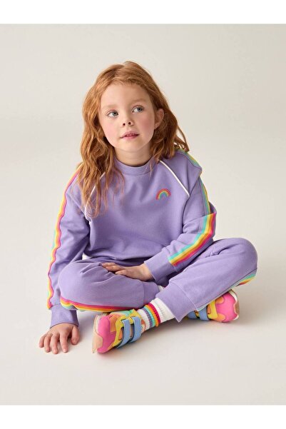 Pinkitokids Set de hanorac și pantaloni de sport cu broderie curcubeu tricou ...