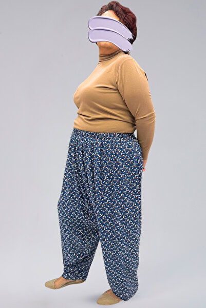 MAKSEN TEKSTİL Жіночі шаровари з віскозної тканини з візерунком «чітар»