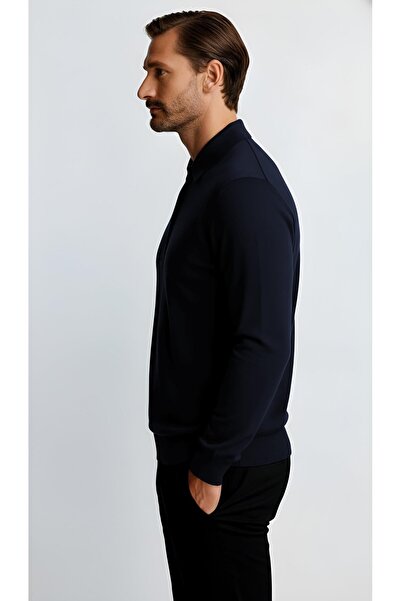 İgs Синій стандартний крій, вузький фасон, поло-комір, прямий, довгі рукави, трикотаж