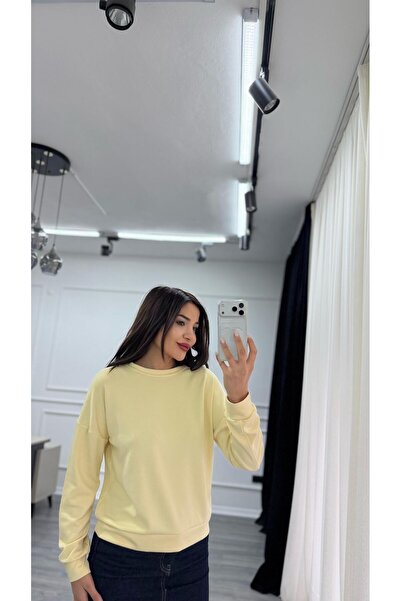 Daves Sarı Bisiklet Yaka Sweatshirt