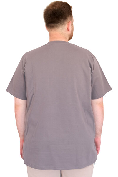 ModeXL Fashion XL Large Size Men's T-Shirt Crew Neck U25035 Smoked