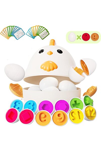 UZUNKAYA HOME Learning Fun 24LÜ Yumurta Eşleştirme Oyunu Puzzle Game Montesso...