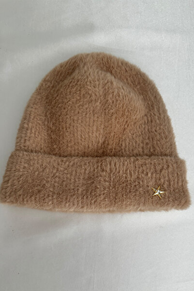 Modex Soft Texture Bearded Star Brooch Detailed Beret