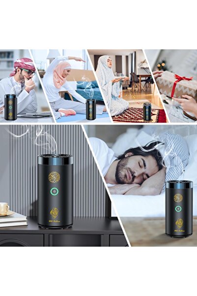 Generic 2-in-1 Electric Incense Burner with Quran Speaker, Remote Control Bakhoor Burner Aroma Diffuser