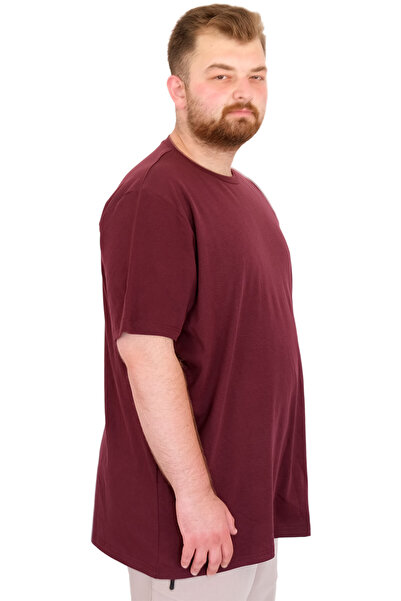 ModeXL Fashion XL Large Size Men's T-Shirt Crew Neck U25035 Plum