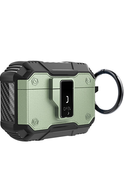 HTstore AirPods Compatible Pro 3 Case Zore Airbag 27 Silicone-Green