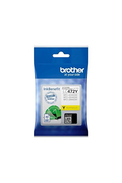 Brother خرطوشة حبر أصفر LC472 - إنتاجية قياسية، حوالي 550 صفحة