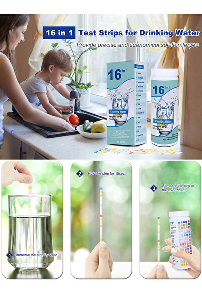 DMYRDH Water Quality Test Kit 100pcs Test Strips for Aquarium Pool Well Tap pH Hardness Chlorine Lead Iron