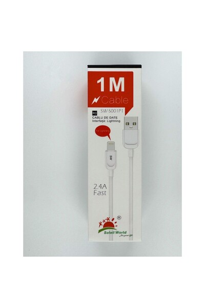 OEM USB to Lightning Data Cable 2.4A, Fast Charging, 1m, white