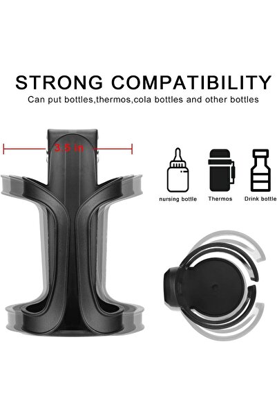 Generic Universal 2-Piece Water Bottle/Cup Holder for Stroller, Scooter, Bicycle and Wheelchair