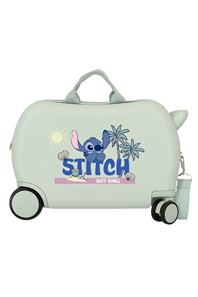 Disney Children's suitcase, ride-on, Stitch Just chill, ABS, 4 wheels, mint green, 45x31x20 cm