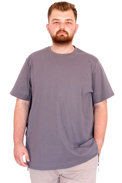 ModeXL Fashion XL Large Size Men's T-Shirt Crew Neck U25035 Smoked