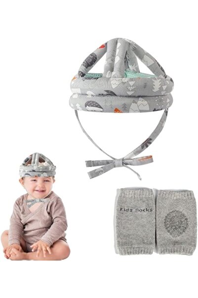 Generic Upgraded Breathable Adjustable Baby Safety Helmet with Shock-Absorbing Head Cushion (Gray)