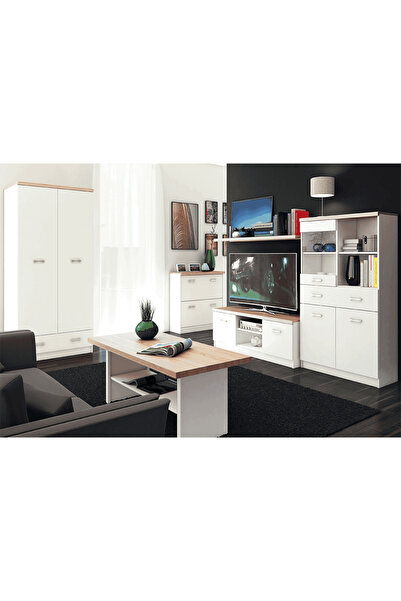 DacEnergy Coffee table 115, melamine chipboard, white/sonoma oak, TOPTY TYP 18