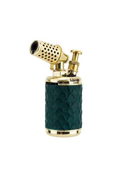 Lubinski Vintage Tek Torch Masa Tipi Puro Çakmağı Yeşil
