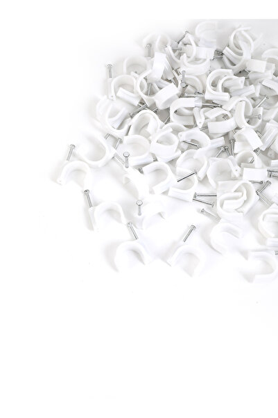 Lawazim Cable Clip 100pcs 18mm - Wall Mount Wire Organizer with Nails