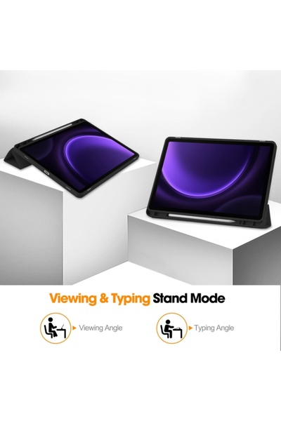 SKYDDAR INNOVATION Husă pentru tabletă Samsung Galaxy Tab S9 FE / S10 FE, Flex Trifold, set de autocolante, neagră