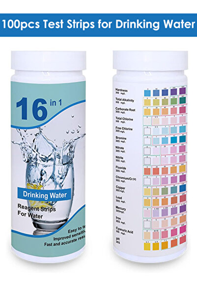 DMYRDH Water Quality Test Kit 100pcs Test Strips for Aquarium Pool Well Tap pH Hardness Chlorine Lead Iron