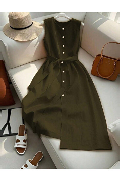 Sheya Rochie midi Shein, kaki