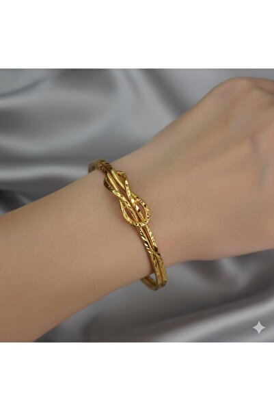 zerfine Altın Kaplama Aşk Düğümlü Ajda Bilezik