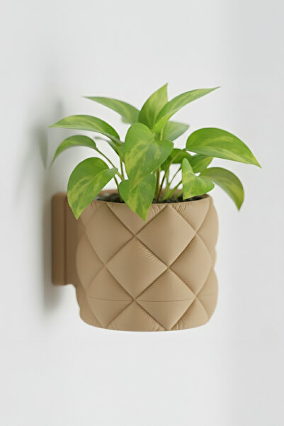 OEM Exclusive wall planter – Quilted Elegance design, Sandstone Beige color