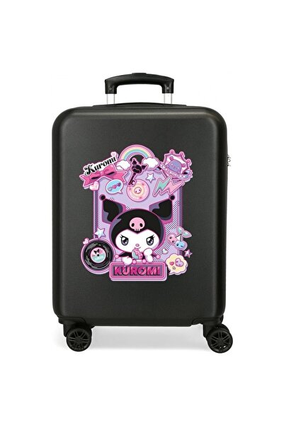 SANRIO Children's trolley, Kuromi Wonder Fest, ABS, 4 wheels, small suitcase, black, 55x38x20 cm