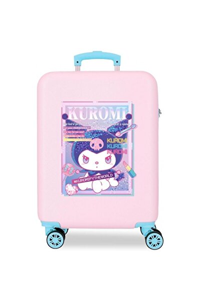 SANRIO Children's trolley, Kuromi Current mood, ABS, small suitcase, pink-turquoise, 55x38x20 cm
