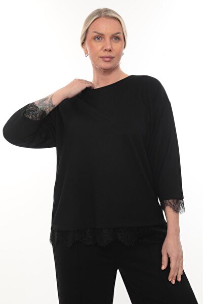 zitex Lace on the Sleeves and Waist, Zipper Detail on the Back, Pants Made of Modal Fabric, Tracksuit Set.