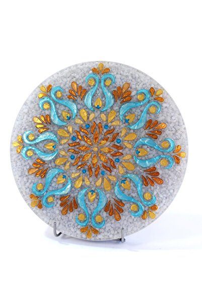 Elvero Acrylic painting mandala orgone natural stones with crystal grid