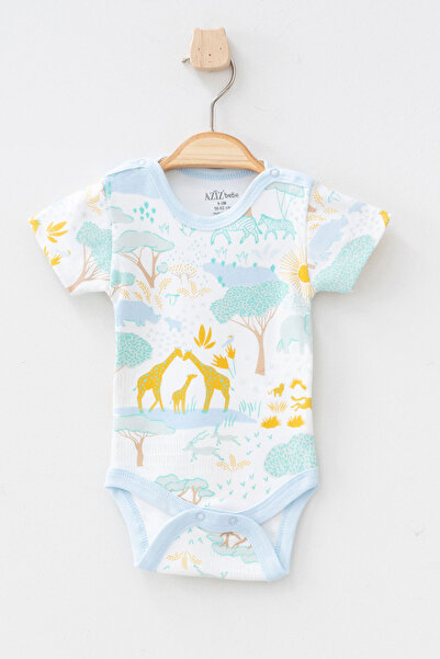 Aziz Bebe Baby Boy Snap Fastener 100% Cotton Bodysuit & Onesie