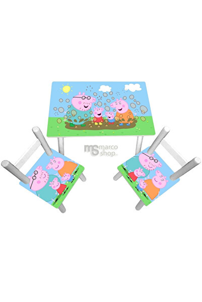 Marcoshop Masă pentru copii cu 2 scaune Peppa Pig