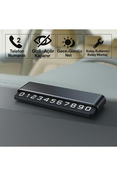 coofbe Premıum Çift Telefon Numaralı Gizlenebilir Araç Park Telefon Numaratör...