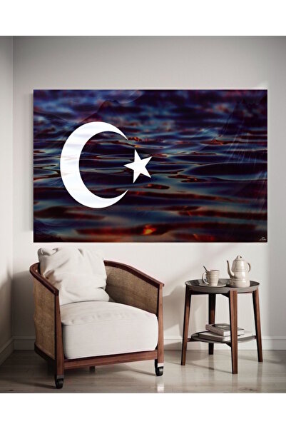 özkacar TABLIE PE PÂSLĂ CU STEAGUL TURCĂLUI NEGRU, DECORACIUNE PENTRU CASĂ, C...