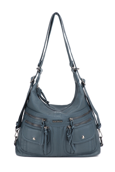 Hüvendo حقيبة كتف نسائية من برشلونة، متعددة الجيوب، كبيرة الحجم، تصميم رياضي ...