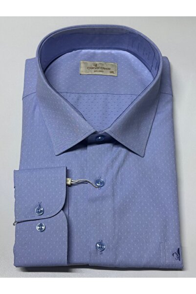 Daniel Bessi Ανδρικό πουκάμισο με μακρύ μανίκι κανονική εφαρμογή μεγάλου μεγέθους Jacquard Classic GML-490