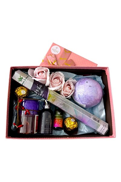 velve Set cadou Relax Time, cu gel de dus, praline, bomba de baie, lumanare, ...
