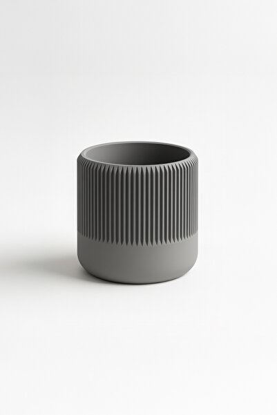 OEM Tall decorative pot with vertical design – Graphite Mist color