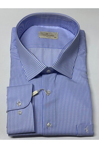 Daniel Bessi Μακρυμάνικο Regular Fit Oversize Ριγέ Κλασικό Ανδρικό Πουκάμισο με Τσέπες GML-490