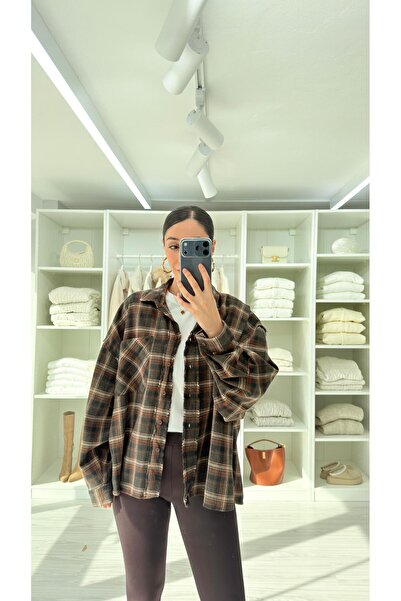 LUUNA STORE Solin - Plaid Laser Cut Shirt - Brown