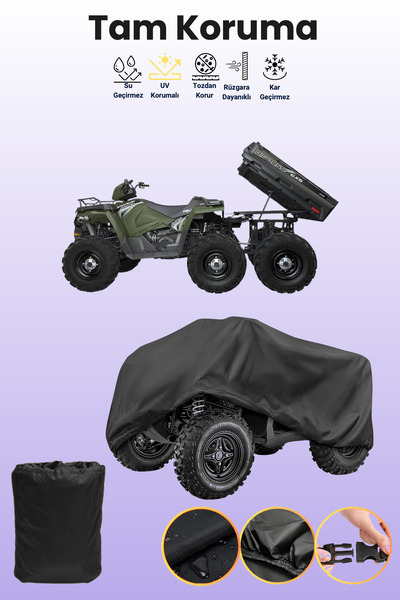 dokaca غطاء بلاك بولاريس سبورتسمان 6x6 للدراجات الرباعية، غطاء واقي للدراجات الرباعية