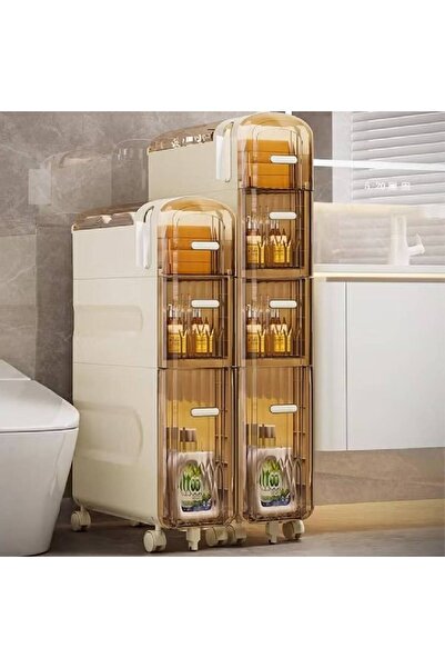 NKX 3 Tier Bathroom Storage Cabinet and Drawer with Toilet Paper Holder