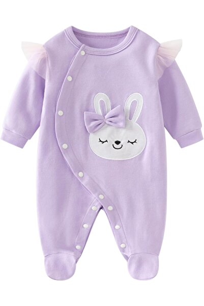 KASTWAVE Baby Girls Long-Sleeve Ruffled Cotton Romper (0-12 Months)