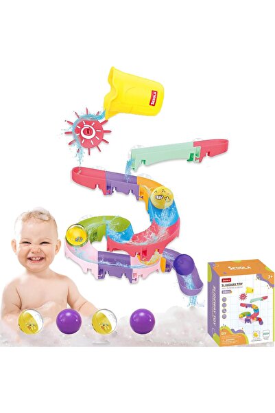 ZERIFAM ألعاب حمام للأطفال الصغار - مجموعة مسار زلاجة مائية مع حيوانات عائمة ...