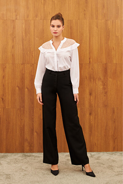 STELLA PULVIS Siyah Wide Leg Yüksel Bel Pantolon