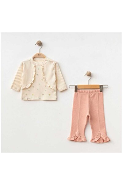 kidsense Flowers Bolero Detailed Ruffled 2-Piece Baby Girl Set