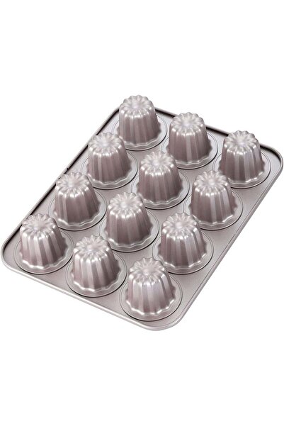 ChefMade صينية خبز كانيلي غير لاصقة سعة 12 كوبًا للكانيلي والمافن والكب كيك