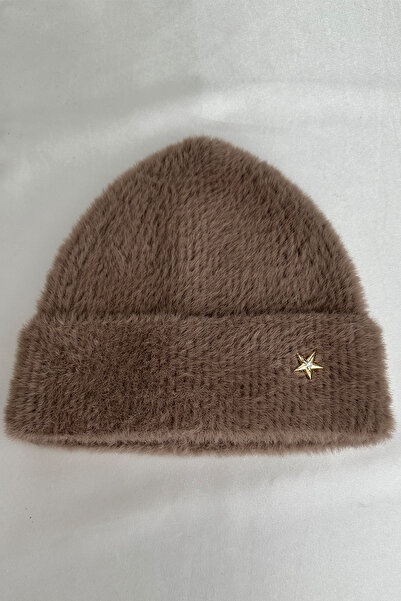 Modex Soft Texture Bearded Star Brooch Detailed Beret