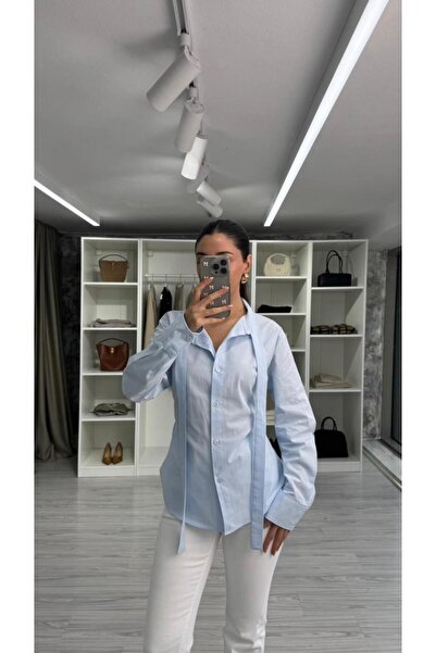 LUUNA STORE قميص بتصميم مفصل من KORSE - أزرق